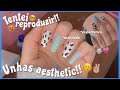 UNHAS AESTHETIC!!💅🏻✨ TENTEI REPRODUZIR UMA UNHA Q VI NO PINTEREST!!😗✌🏼