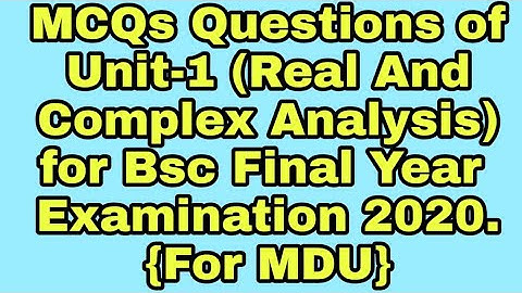 Bsc Final Year Examination MCQ