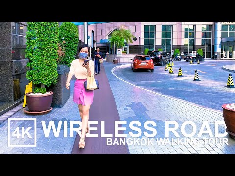 [4K] Wireless Road - Bangkok Thailand Walking Tour (ถนนวิทยุ กรุงเทพ)