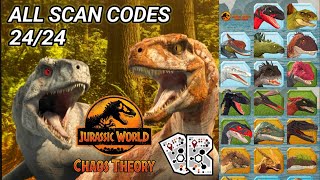 All Juric World Chaos Theory Play App Scan Codes