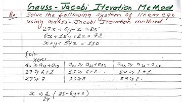 Unit:5 | Gauss Jacobi Method | BE Civil | Numerical Method | Prashant YT | 5th Sem | TU,PU,KU,PoU |
