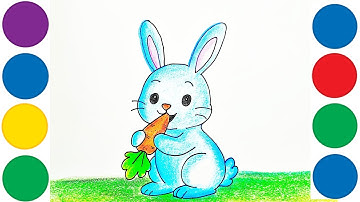 Easy Rabbit 🐇 Drawing || Eating Carrot 🥕 || #art #drawing #easydrawing #video