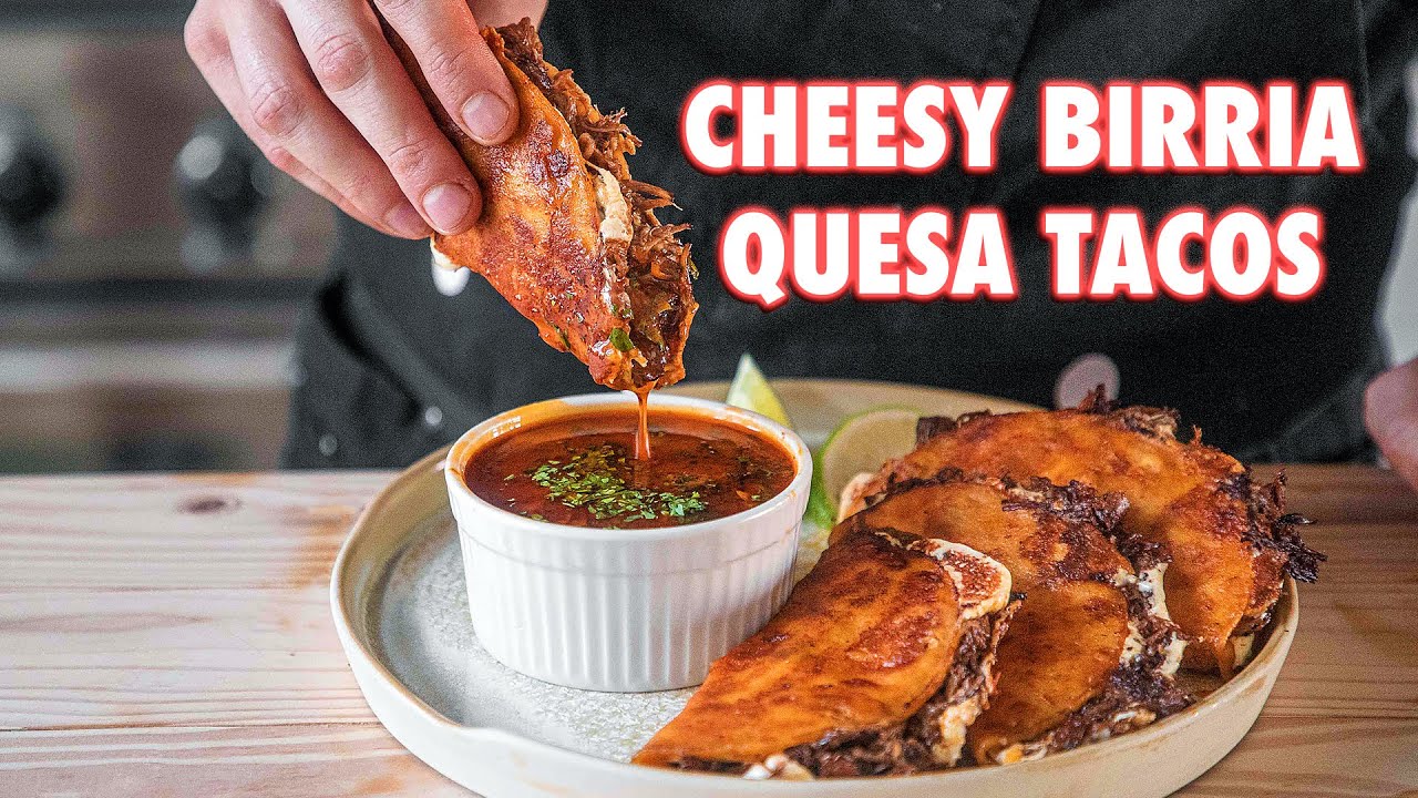 The Juiciest Homemade Birria Quesa Tacos - YouTube