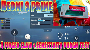 PUBG Mobile + 4 finger claw + sensitivity setting Tested on Redmi 9 prime no clickbait.