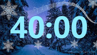 40 Minute Winter Snow Countdown Timer with Relaxing Music