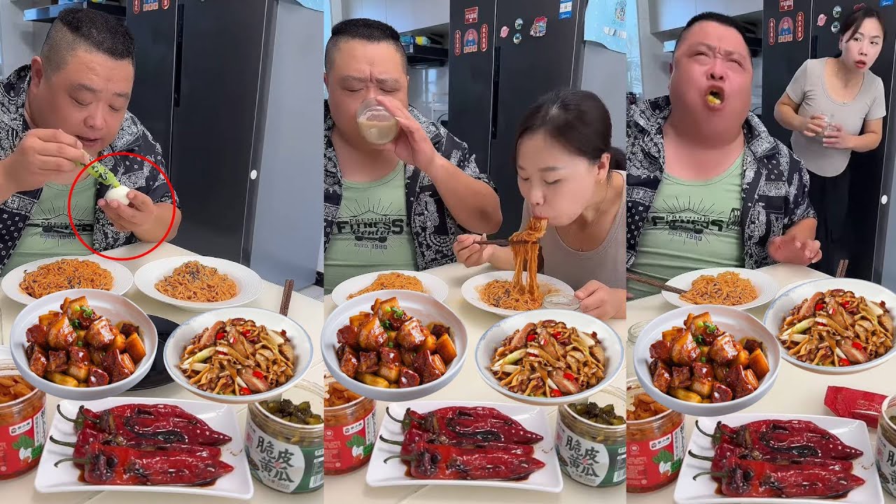 愚蠢老公居然想用芥末陷害我，還好我反應快，讓他自己吃了芥末【胖嫂美食】