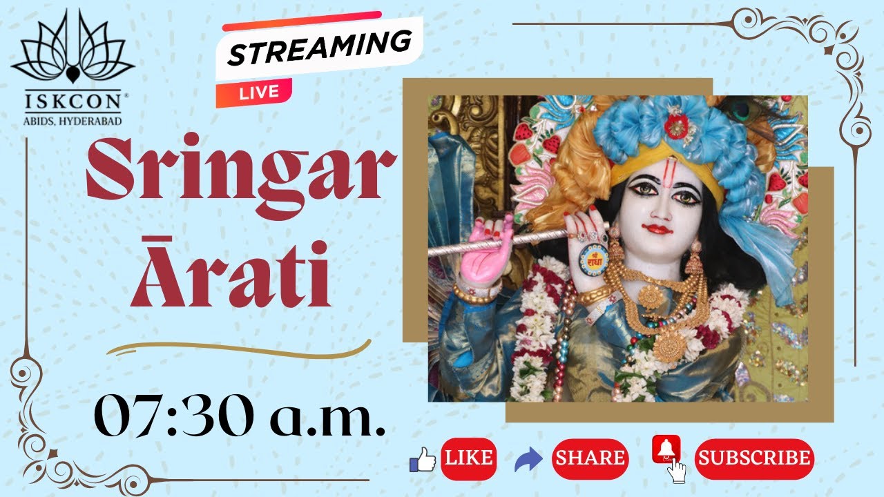 Shringar Aarti Darshan | Guru Puja | 03-09-2023 | ISKCON Hyderabad