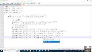 ARITHMATIC OPERATORS DEMO IN JAVA #javaclasses screenshot 1