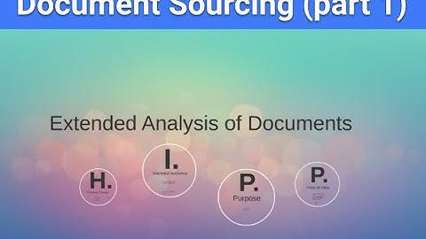 Document Sourcing (part 1): HIPP analysis
