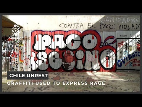 Chile unrest: Graffiti used to express rage