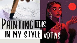 Almost Ruined This DTIYS Challenge (Time-lapse Watercolor Painting)