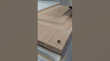 CNC Routing a raised panel Oak cabinet door