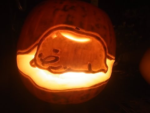 Pumpkin Carving \u0026quot;Gudetama\u0026quot; ハロウィンかぼちゃ「ぐでたま」