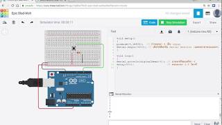 Lab 2 : tinkercad arduino IDE digital input by serial monitor
