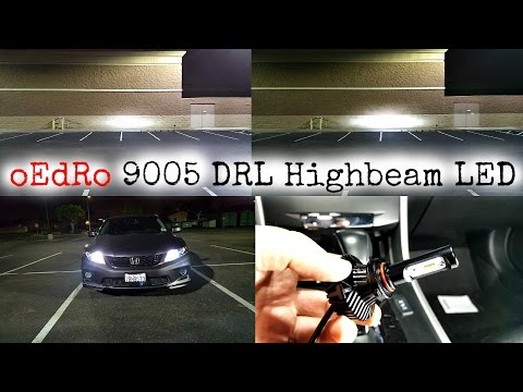 oEdRo 9005 DRL HighBeam LED 팬 없음 전체 검토 데모 및 비교