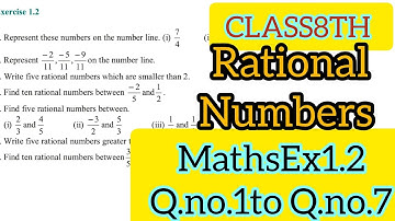 Maths class 8th| Chapter 1RationalNumbers| Exercise 1.2 Q.1toQ.no.7 JKBOSE Ncert Solutions