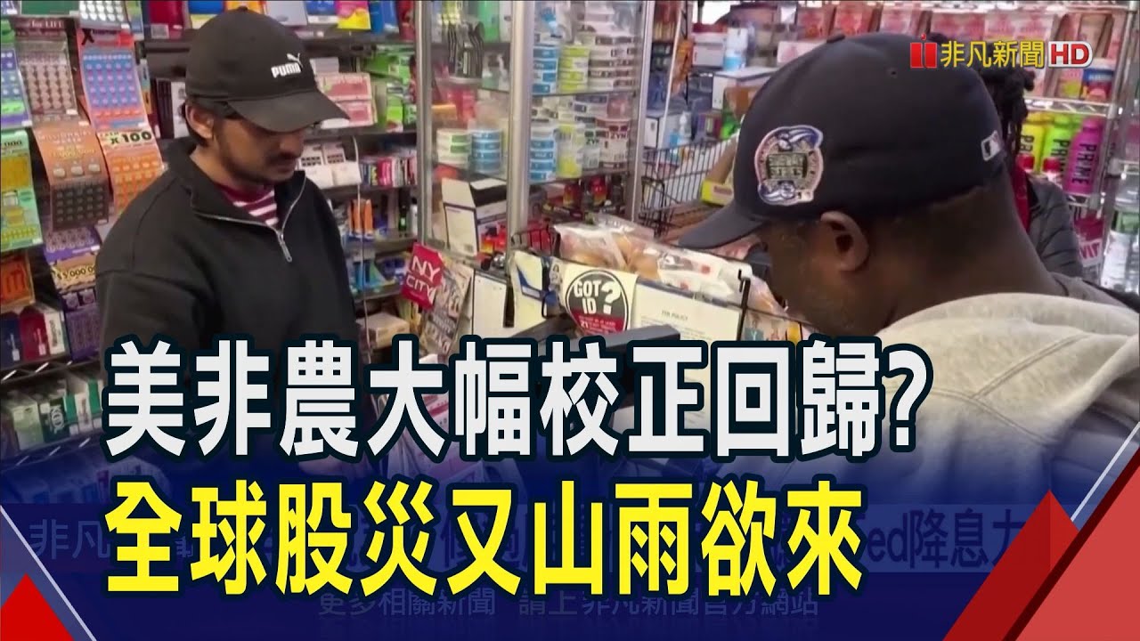 全球股災又要來?美近1年非農數據恐砍百萬人 非農就業面臨百萬下修 Fed加大9月降息力道?｜非凡財經新聞｜20240821