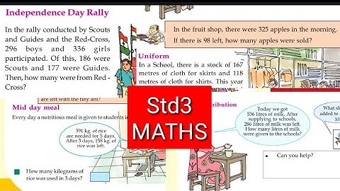 Maths text book activities std 3
