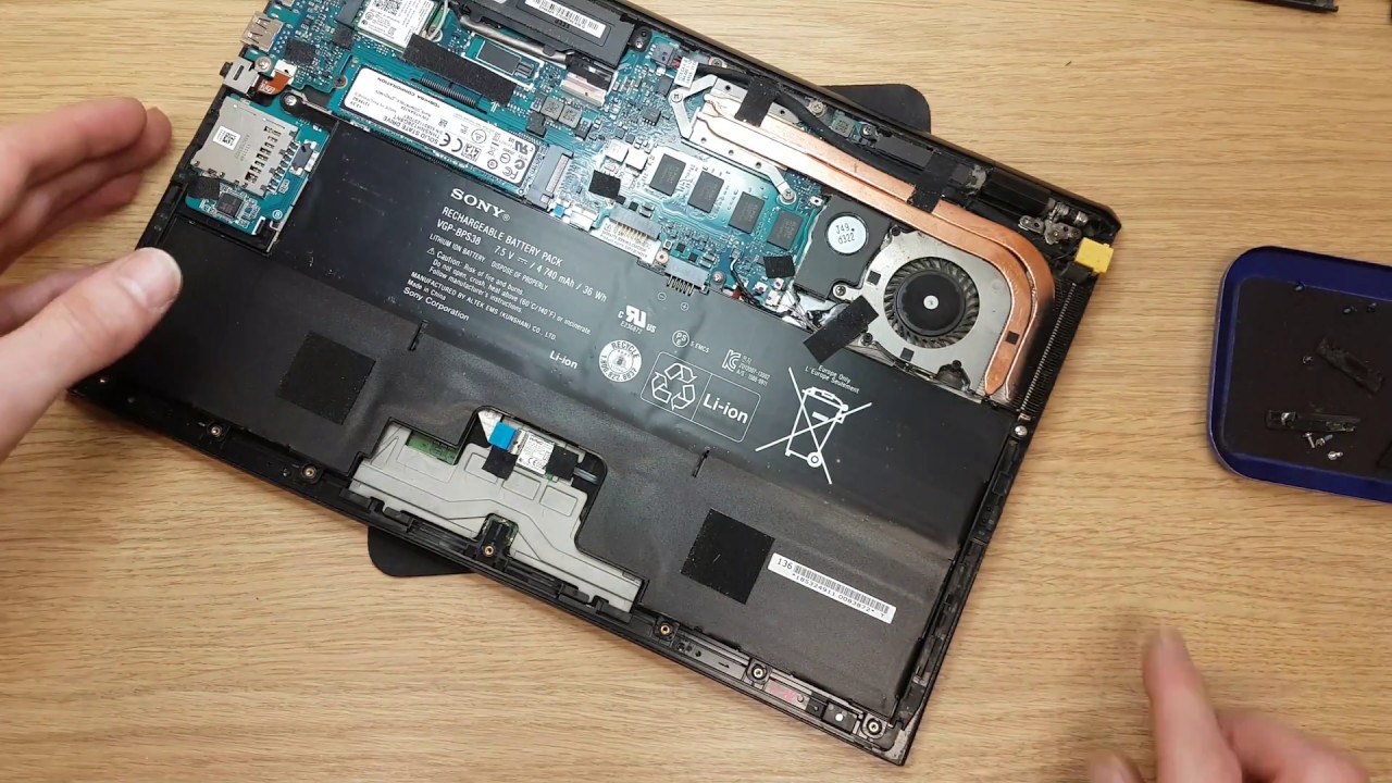 Sony Vaio Pro 13 Touch Svp132a1cm Ultrabook Disassembling To Recover Fan Youtube
