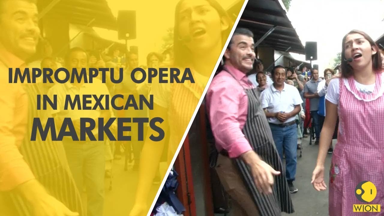 Impromptu opera surprises market goers in Mexico City - YouTube