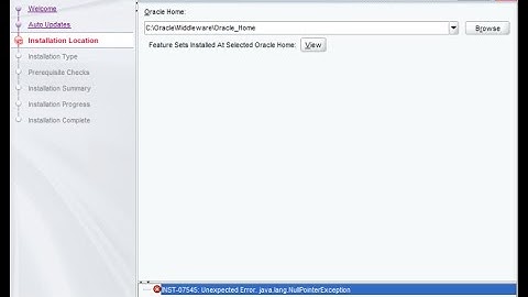 Error al instalar Weblogic 12 | INST:07545:Unexpected error.java.lang.NullPointerException