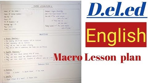 Macro Lesson plan ... English...D.el.ed / English