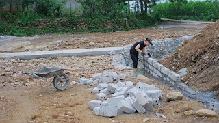 Single Mom - Building a retaining wall to prevent landslides / Loan Ở Quê