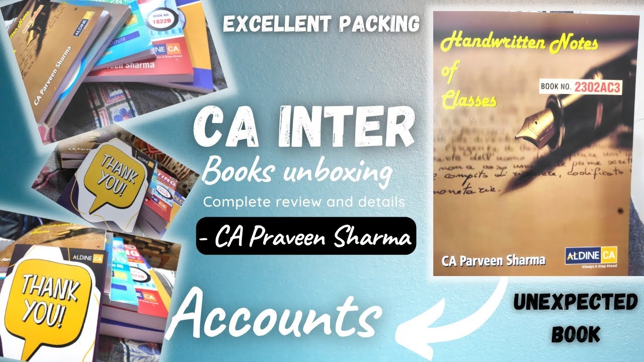 CA INTER Accounts Books Unboxing praveensharmaCA CA Praveen Sharma