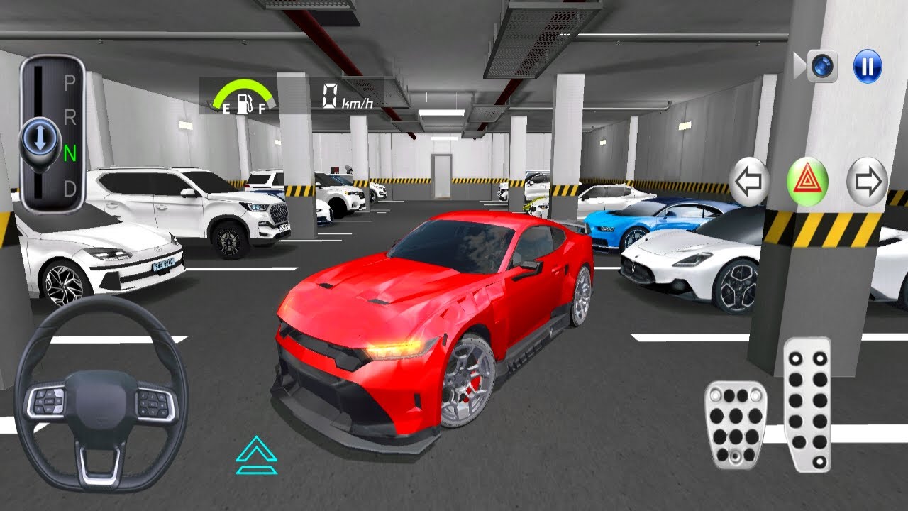 New Muscle Ford Mustang GT in Underground Parking - 3D Driving Class ... - Penthouse Building With Driving Simulator