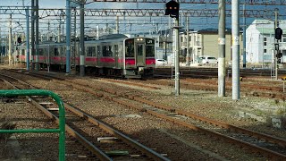 [4K動画] 701系 秋田色 奥羽本線 N30編成 秋田車両センター所属 4両編成 jr東日本 東日本旅客鉄道 秋田駅
