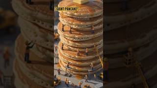 🥞 Tiny Workers Build a Giant Pancake Tower! 😱 | Miniature World 4K #shorts #minidayz