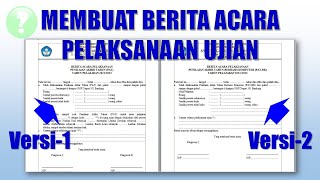 Cara Membuat Berita Acara untuk Ujian