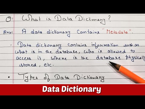 Video: Care sunt tipurile de dicționar de date?