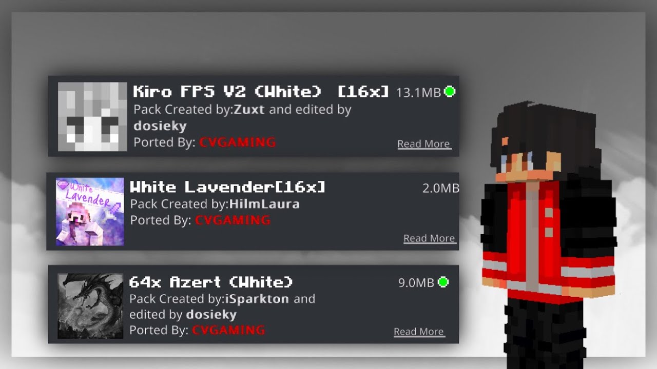 Top 3 White Texture Packs For Minecraft (Bedrock Edition/ MCPE) YouTube