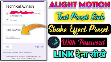 How To Give Password to Alight motion Preset link | How To Create Link With Password | link privacy