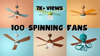 Spinning Fan Collection | 100 Fans in One Video bonus at the end for kids, toddlers, kindergarteners