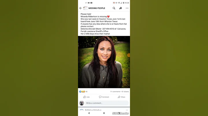Missing Miranda Robertson