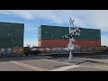 Up 6638 intermodal train wb with new paint flagless ac44cw picacho blvd crossing eloy az