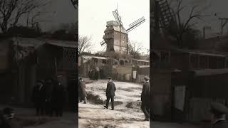 Moulin de la Galette en 1900, Montmartre à PARIS - Photographie animée par I.A.