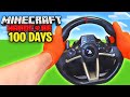 I Survived 100 Days using a STEERING WHEEL in Hardcore Minecraft! (Very hard)