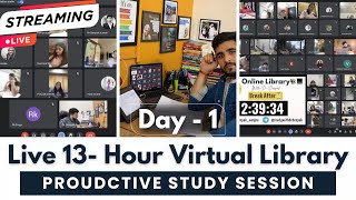 Live 13- Hour Study with me | Virtual Library | NEET PG | FMGE | MBBS | NEET | IIT | UPSC