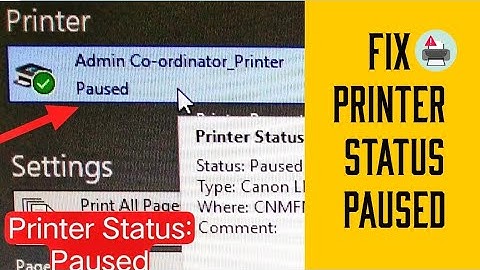 Printer status paused | How to Fix Printer Status is Paused, Windows 10/11
