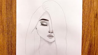 أسهل طريقة ل رسم فتاة/بنت للمبتدئين بالرصاص-How to draw a beautiful girl step by step-Pencil Sketch