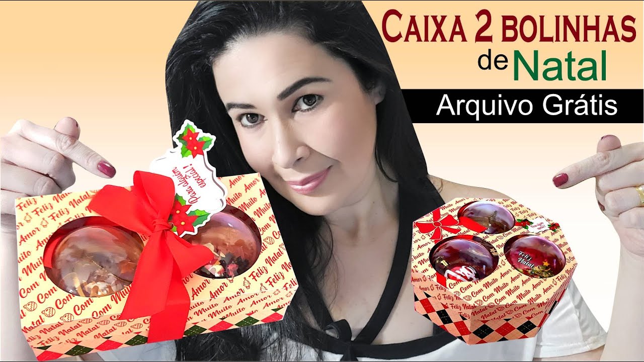 Caixa para 2 esferas / bolinhas de natal | molde grátis #75