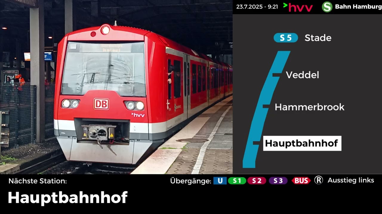 [S Bahn Hamburg] Ansagen S5 Elbgaustraße - Stade in der BR 490