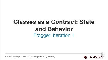 Introduction to Computer Programming - Classes as a Contract - Frogger Iteration 1