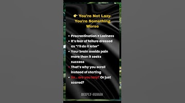 👉 You’re Not Lazy. You’re Scared 🚫 #psychologyfacts #mentalhealth #shorts