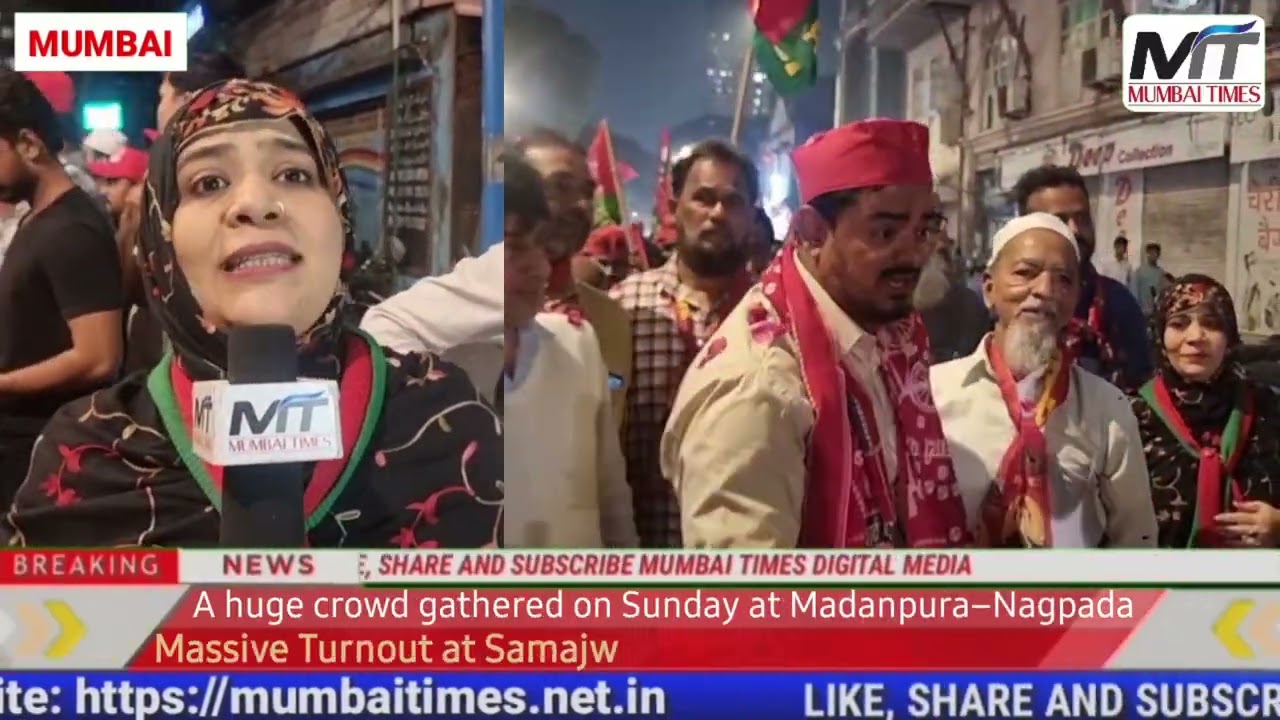 Massive Turnout at Samajwadi Party Rally in Madanpura–Nagpada, Ward No. 211 huge crowded residents.