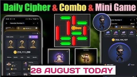 28 August Daily Combo & Cipher Code & Mini Game Hamster Kombat | Daily Combo & Mini Game 28 August
