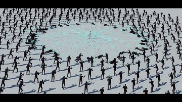 Houdini 18 crowd simulation from zombie walk to ragdoll transition